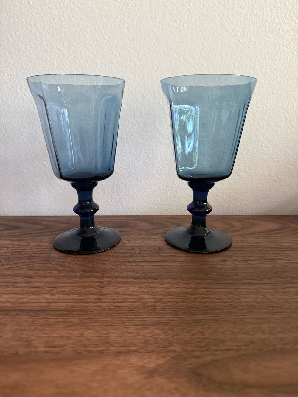 Vintage Lenox Antique Dark Blue Water Goblets – Set of 2